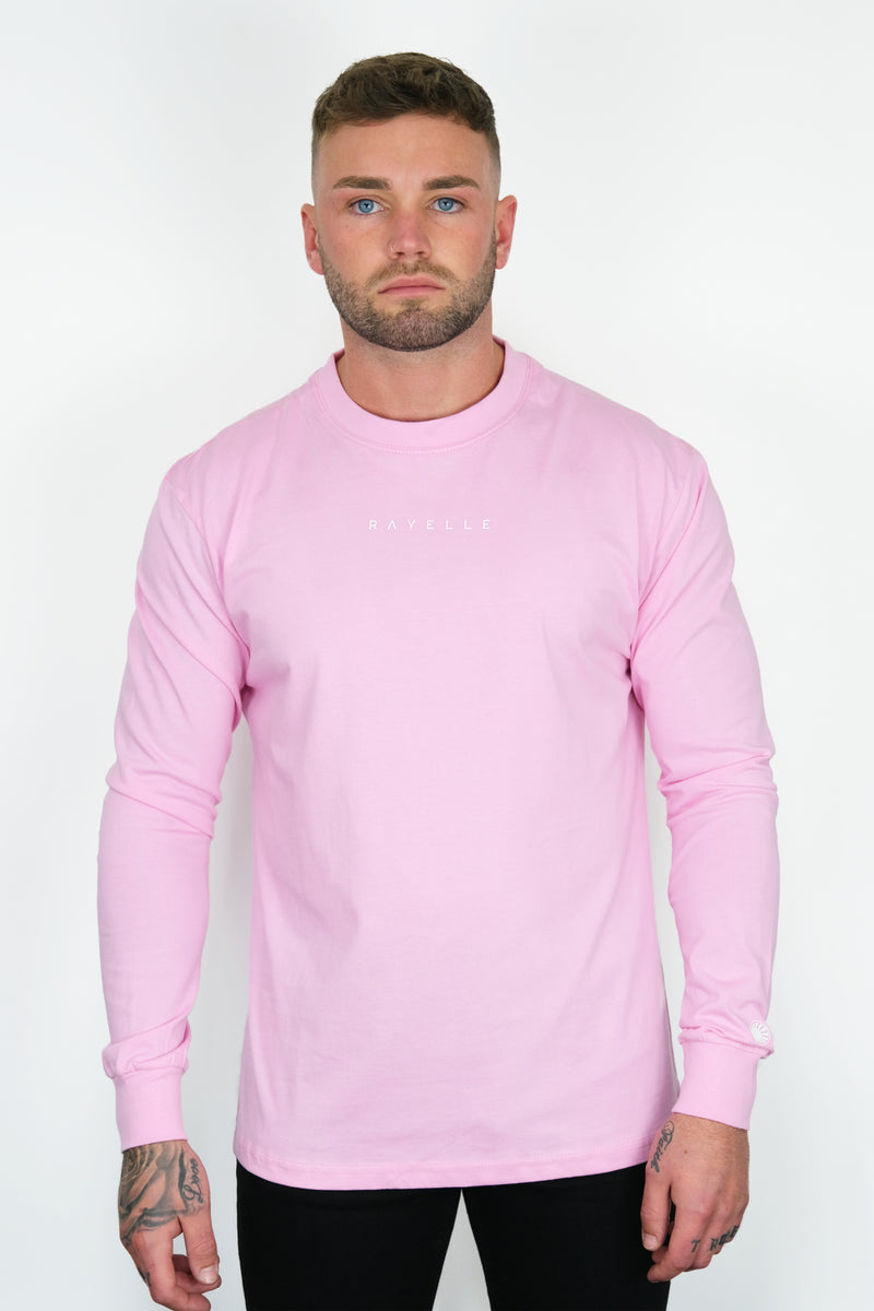 Long sleeve best sale pink shirt mens