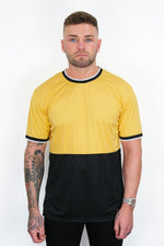 YELLOW COLOUR BLOCK T-SHIRT