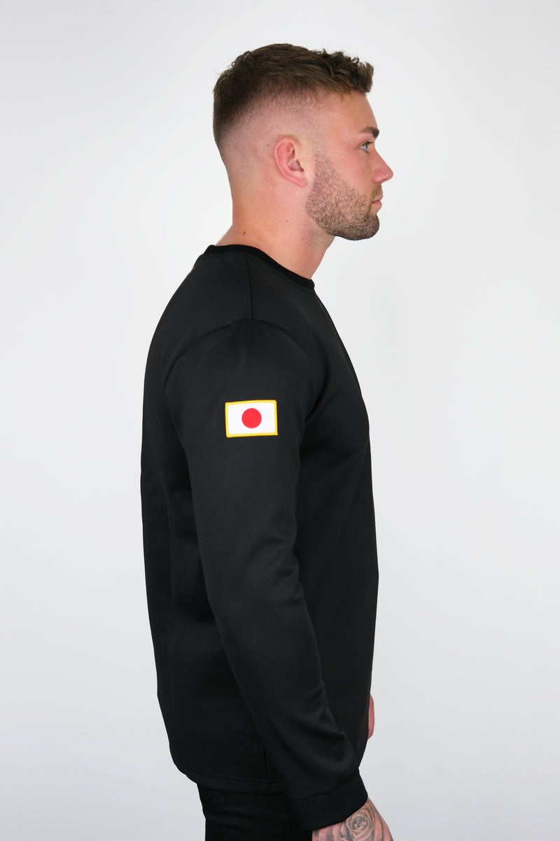 BLACK LONG SLEEVE KANJI JERSEY