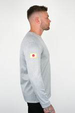 GREY MARL LONG SLEEVE KANJI JERSEY