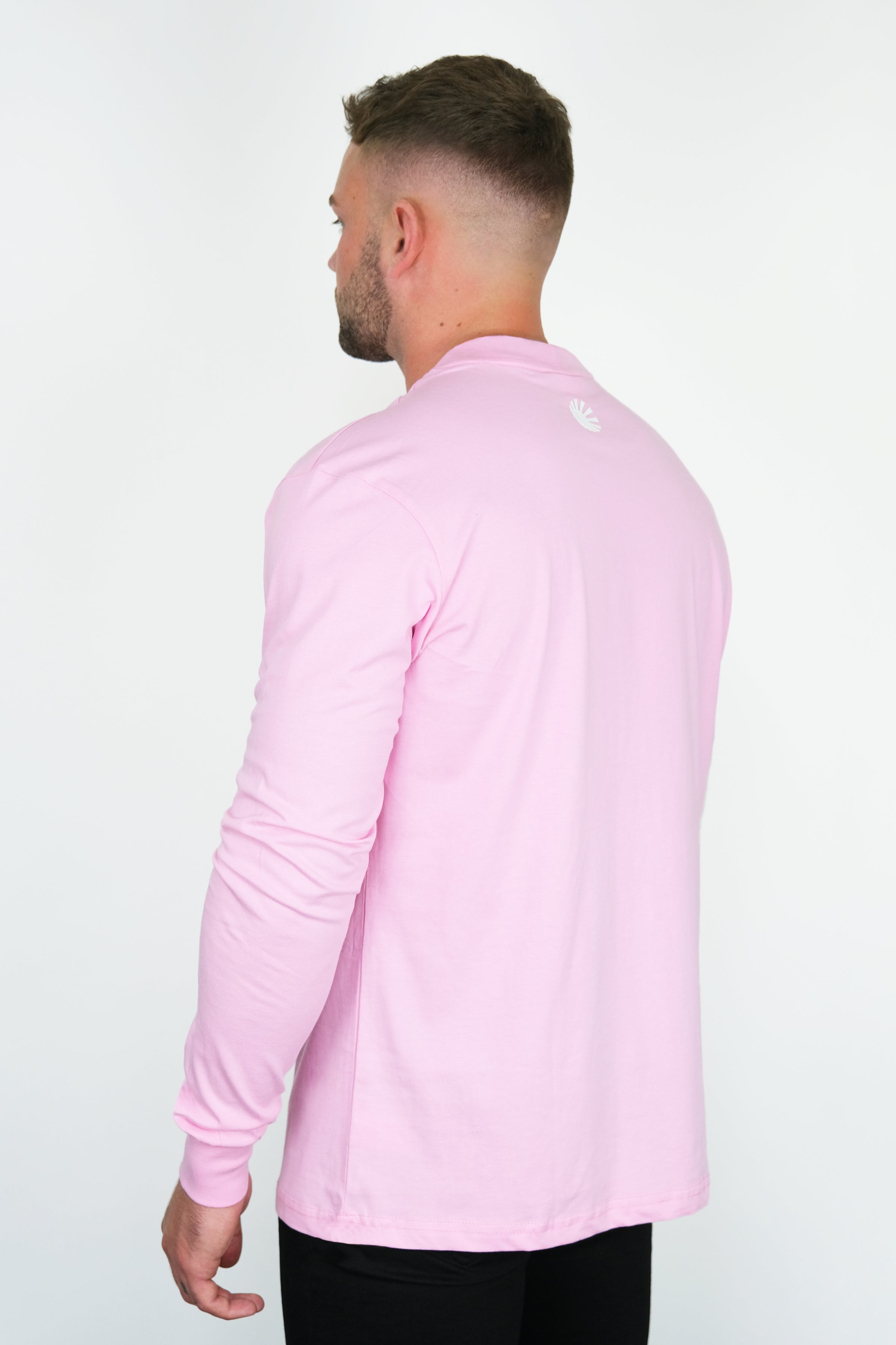 seamless t-shirt man pink in cotton - AURALEE - d — 2